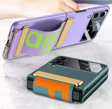 Load image into Gallery viewer, Samsung Galaxy Z Flip 4 with Wristband Shockproof Flip Case Hard