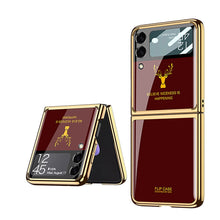 Load image into Gallery viewer, Galaxy Z Flip3 Luxurious Deer Pattern Inspirational Glass Case