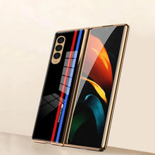 Load image into Gallery viewer, Galaxy Z Fold4 Motorsports Strip Glass Case- Black