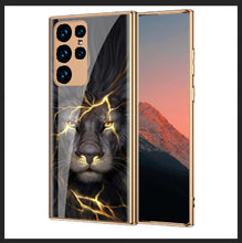 Load image into Gallery viewer, Galaxy S23 Ultra Lion Pattern Inspirational Glass Case