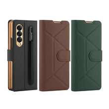 Load image into Gallery viewer, Premium Magnetic Flip Case for Fold with Pen Slot For Galaxy Z Fold3 & 4