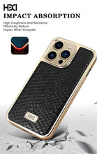 Load image into Gallery viewer, PU Leather Crocodile Pattern Protective Back Case For iPhone Series