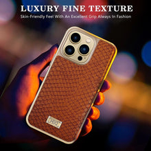 Load image into Gallery viewer, PU Leather Crocodile Pattern Protective Back Case For iPhone Series