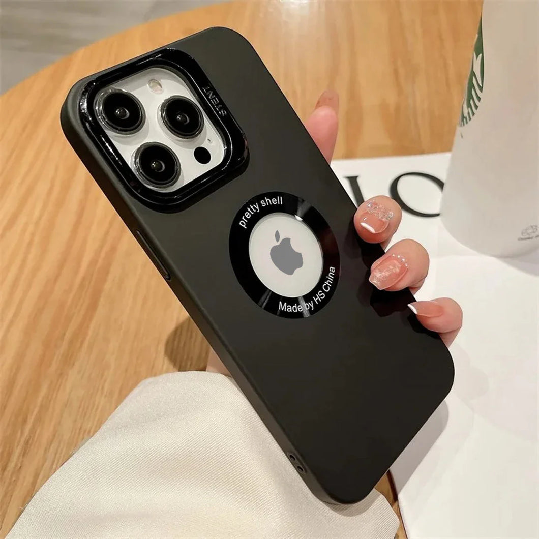 Luxury Camera Protector Stand Case With Logo Cut for iPhone