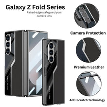 Load image into Gallery viewer, Galaxy Z Fold Series Classic Plain Leather Leather Craft Case
