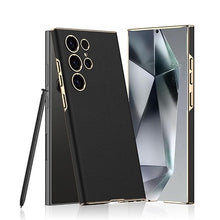 Load image into Gallery viewer, Golden Plating Leather Phone Case- Samsung
