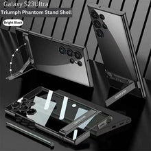 Load image into Gallery viewer, Shockproof Ultra Transparent Stand Case For Galaxy S23 Ultra
