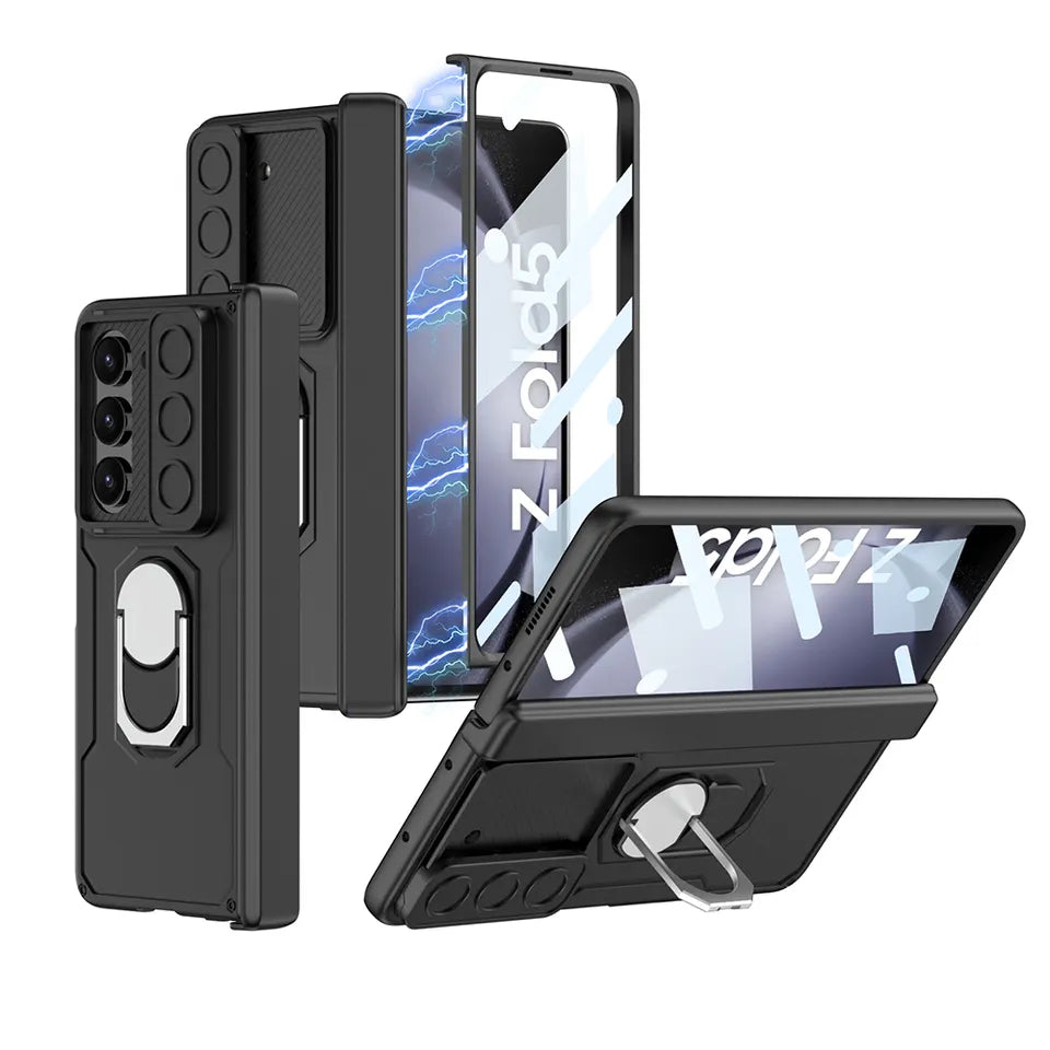 New Ring Armour Holder With Side Camera Lens Protection For Galaxy Z Fold5