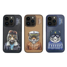 Load image into Gallery viewer, iPhone 15 Series Premium Santa Barbra Savana Designer Tiger Leather Case
