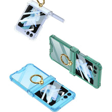 Load image into Gallery viewer, Plating Galaxy Z Flip 5 Case with Luxury Ring, Hing Part and Lens Protector
