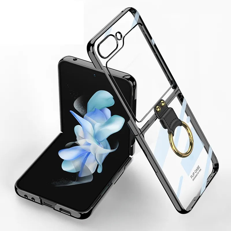 Plating Galaxy Z Flip 5 Case with Luxury Ring