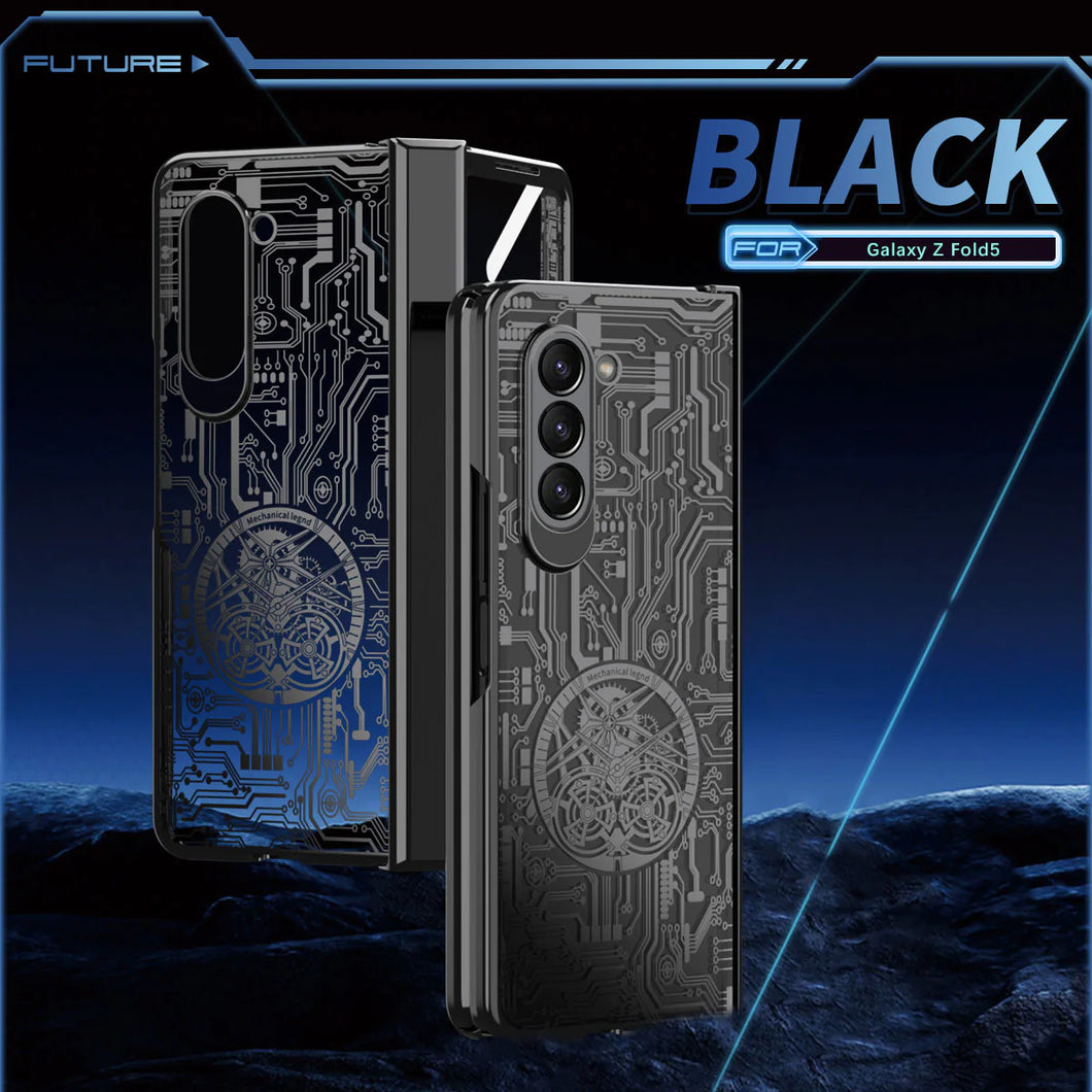 Mechanical Design MechaClear Z Fold 6, 5,  Electroplated Hinge Case