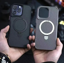 Load image into Gallery viewer, Carbon Fiber Kickstand Cover- iPhone Series

