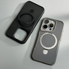 Load image into Gallery viewer, Carbon Fiber Kickstand Cover- iPhone Series
