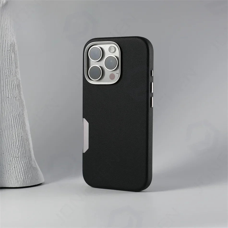 Classic Leather Magnet Shield Case for iPhone 16 Series