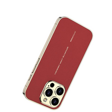 Load image into Gallery viewer, Luxury Leather Golden Camera Case - iPhone
