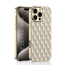 Load image into Gallery viewer, Electroplated Rhombus Pattern Leather Phone Case- iPhone
