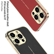 Load image into Gallery viewer, Luxury Leather Golden Camera Case - iPhone

