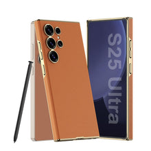 Load image into Gallery viewer, Golden Plating Leather Phone Case- Samsung
