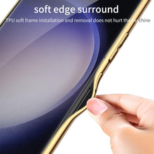 Load image into Gallery viewer, Triumph Electroplating Leather Golden Stand Case For Galaxy S24 Ultra
