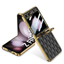 Load image into Gallery viewer, Elegant Leather Ring Support Case For Galaxy Z Flip 5
