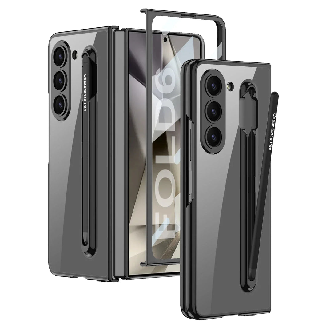 Transparent Case With Screen Protector & Tough Pen For Galaxy Z Fold  Series