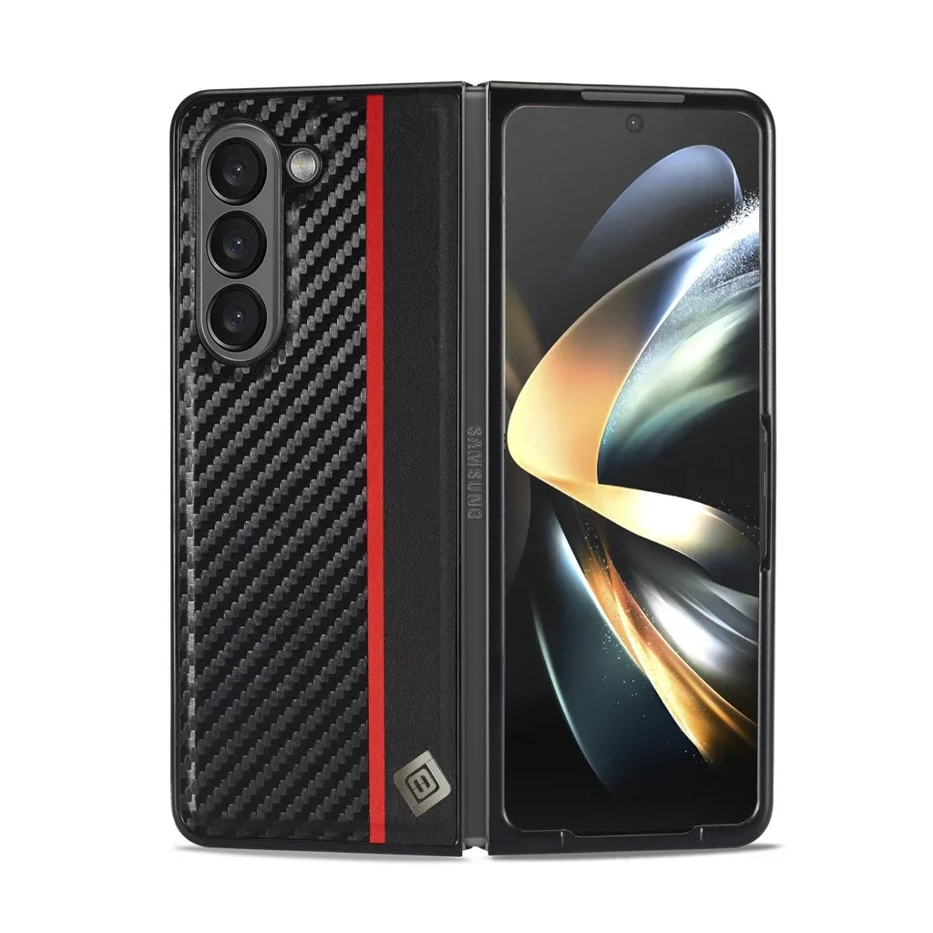 Hazel Carbon Fiber Texture Case For Galaxy Z Fold 6