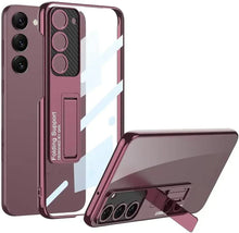 Load image into Gallery viewer, Crystal Clear Electroplated Kickstand Case for Galaxy S25
