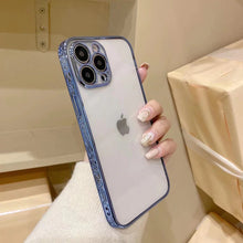 Load image into Gallery viewer, iPhone Series Electroplating Boarder Designed Transparent Glitter Case
