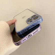 Load image into Gallery viewer, iPhone Series Electroplating Boarder Designed Transparent Glitter Case
