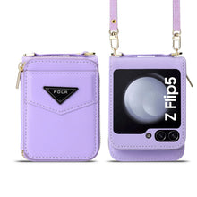 Load image into Gallery viewer, Leather Crossbody Wallet CASase For Z Flip 5
