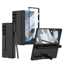Load image into Gallery viewer, Leather Case With Hinge Protection- Galaxy Z Fold Series
