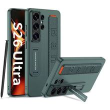 Load image into Gallery viewer, Elastic Wrist-Band Holder With Kick-Stand Case For Galaxy S26 Ultra
