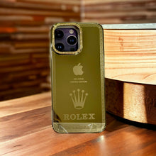 Load image into Gallery viewer, iPhone 14 Series Diamonds Studded Royal Gold Protective Case
