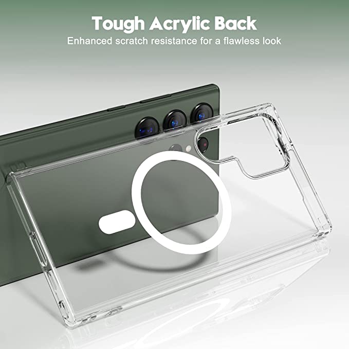 Galaxy S23 Ultra Magsafe Transparent Hard PC Back Case Cover