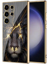 Load image into Gallery viewer, Galaxy S24 Ultra Lion Pattern Inspirational Glass Case
