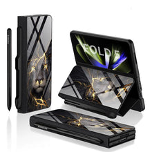 Load image into Gallery viewer, Luxury Lion Pattern S Pen Holder Case Samsung Galaxy Z Fold 5
