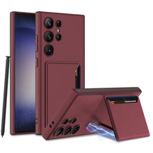 Load image into Gallery viewer, ULTRA THIN LEATHER CASE WITH MAGNETIC CARD BAG FOR SAMSUNG GALAXY S24 ULTRA

