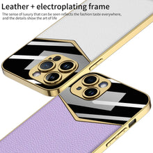 Load image into Gallery viewer, Royal Gold Plated Premium  Luxury Leather Case For I-Phone Series
