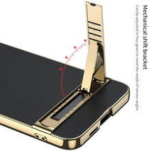 Load image into Gallery viewer, Electroplated Leatherette Stand Case For Galaxy S24 Plus
