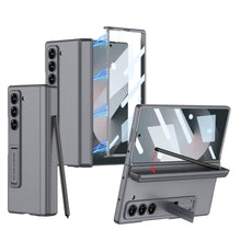 Load image into Gallery viewer, Leather Case With Hinge Protection- Galaxy Z Fold Series
