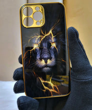 Load image into Gallery viewer, Premium Glass Lion Pattern luxurious Designer back Case For iPhone 13 Pro Max

