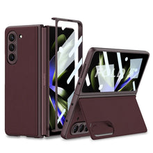 Load image into Gallery viewer, Ultra Thin Leather Case With Bracket For Galaxy Z Fold 5
