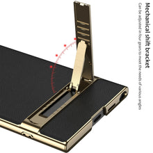 Load image into Gallery viewer, Triumph Electroplating Leather Golden Stand Case For Galaxy S24 Ultra
