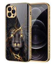 Load image into Gallery viewer, Premium Glass Lion Pattern luxurious Designer back Case Cover

