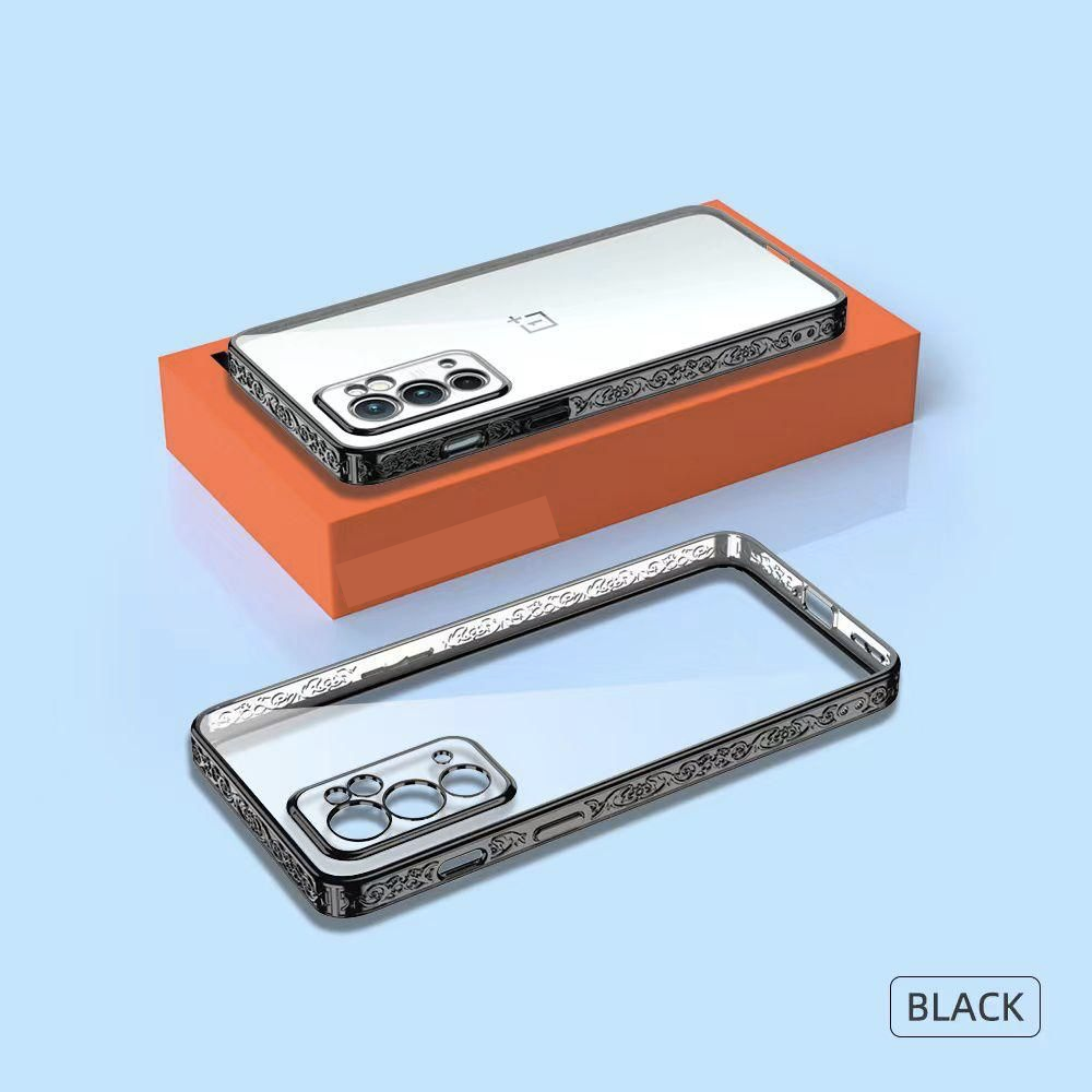 OnePlus Series Electroplating Boarder Designed Transparent Glitter Case