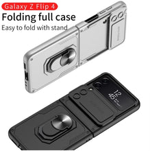 Load image into Gallery viewer, Camera Protection Kickstand Tough Finger Ring Armor Case Slide Cover Galaxy Z Flip4 5G
