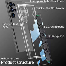 Load image into Gallery viewer, PREMIUM TRANSPARENT ELASTIC WRISTBAND HOLDER CASE FOR GALAXY S23 ULTRA
