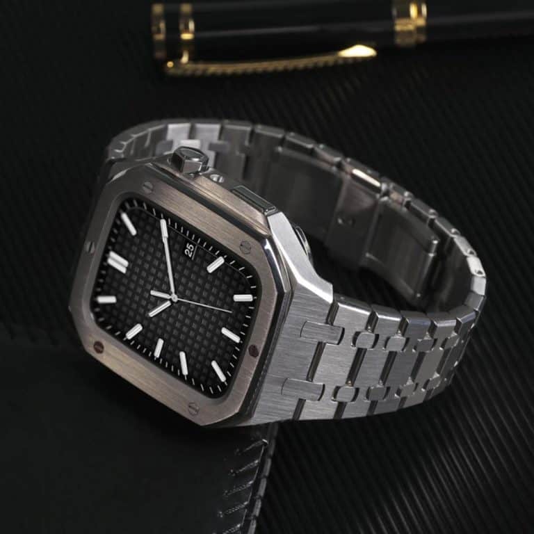 Premium Luxury Stainless Steel & Modification Kit Metal Case Straps For Smart Watch ( 44MM 45MM)