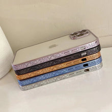 Load image into Gallery viewer, iPhone Series Electroplating Boarder Designed Transparent Glitter Case
